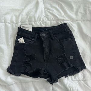 aeropostale black denim shorts